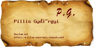 Pillis Györgyi névjegykártya